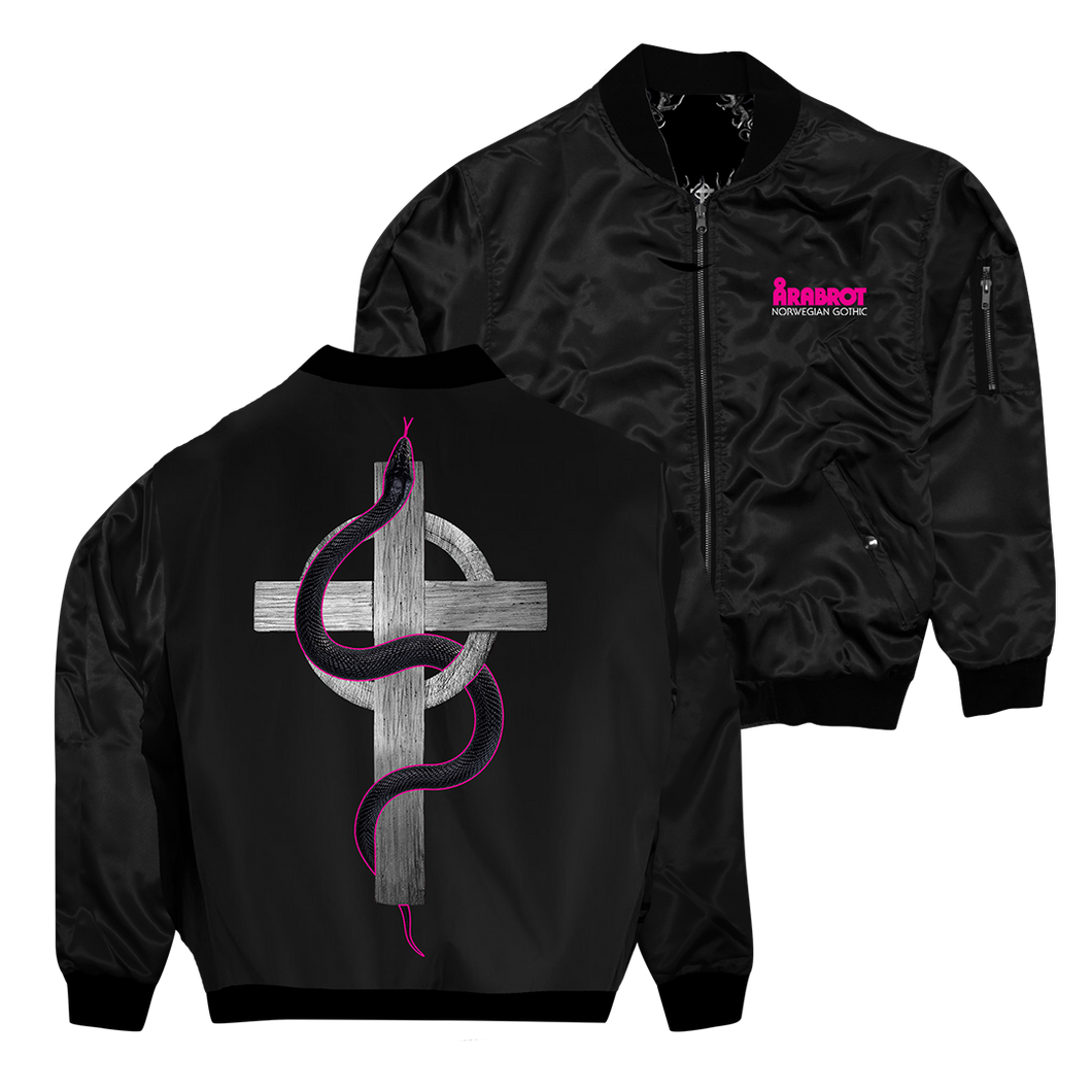 Serpent & Cross Reversible Bomber Jacket - Black