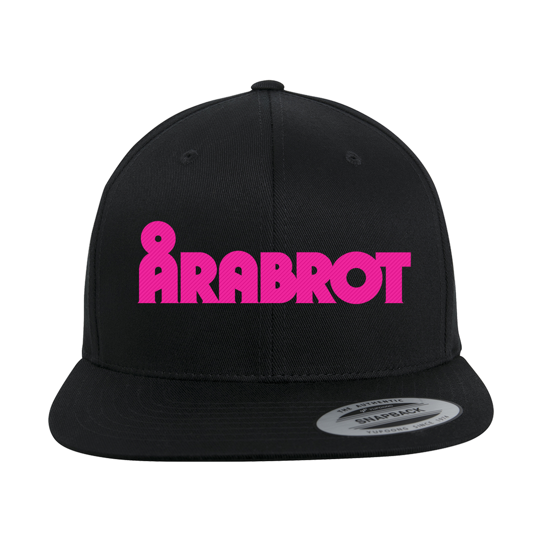 Årabrot Embroidered Pink Logo Snapback Cap - Black